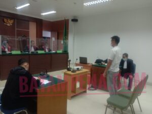 Suasana sidang pembacaan vonis terhadap Direktur PT Pelayaran Nasional Jaticatur Niaga Trans, Wiko di PN Batam. (Foto: BATAMPENA)