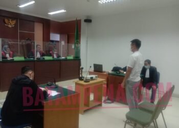 Suasana sidang pembacaan vonis terhadap Direktur PT Pelayaran Nasional Jaticatur Niaga Trans, Wiko di PN Batam. (Foto: BATAMPENA)