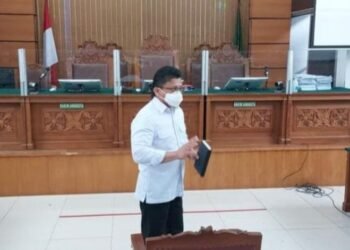 Ferdy Sambo hadir di PN Jaksel. (Foto: Wilda/detik.com)