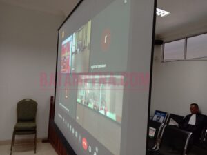 Suasana sidang terdakwa Supriyanto alias Sukur yang dilaksanakan secara virtual. Foto: JP - BATAMPENA.COM