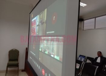 Suasana sidang terdakwa Supriyanto alias Sukur yang dilaksanakan secara virtual. Foto: JP - BATAMPENA.COM