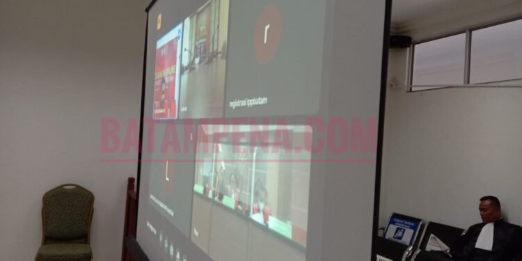 Suasana sidang terdakwa Supriyanto alias Sukur yang dilaksanakan secara virtual. Foto: JP - BATAMPENA.COM