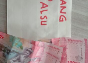 Ilustrasi uang palsu.