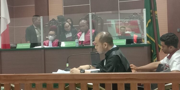 Suasana kala Edy Sameaputty menyampaikan rencana sidang tatap muka di PN Batam. Sumber foto: JP - Batampena.com