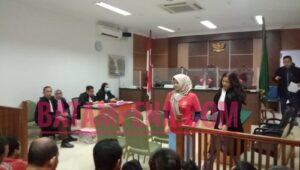 Suasana sidang pembacaan vonis terhadap terdakwa Meisha Indhani di PN Batam. (Sumber foto: JP- Batampena.com)