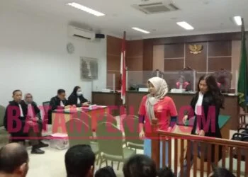 Suasana sidang pembacaan vonis terhadap terdakwa Meisha Indhani di PN Batam. (Sumber foto: JP- Batampena.com)