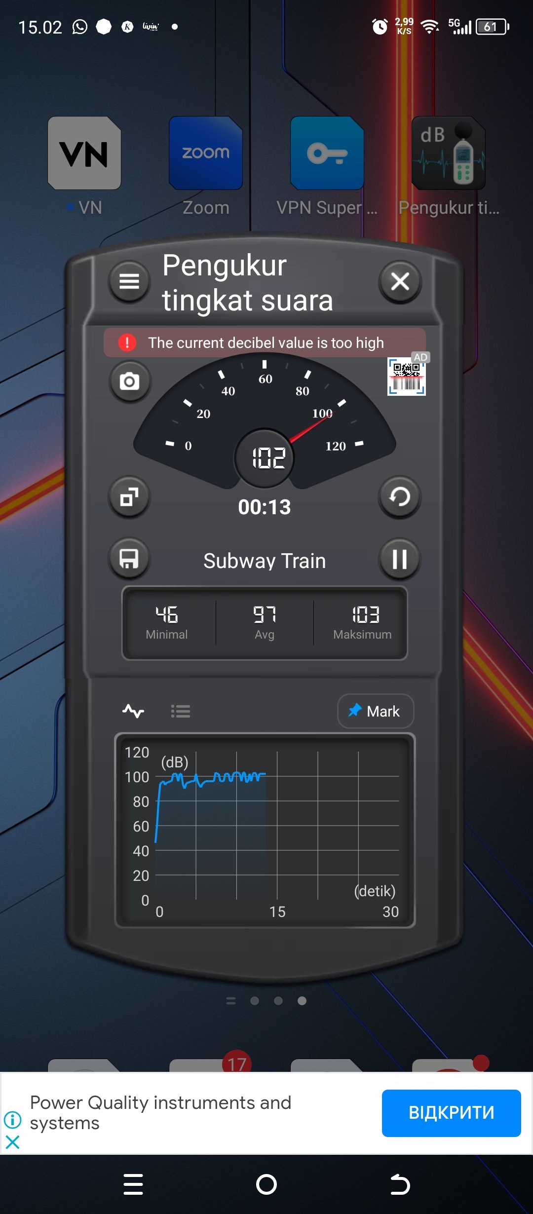 Perangkat penghitungan tingkat kebisingan di kawasan PN Batam.