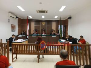 Sidang perkara investasi bodong Triumph FX Trader yang menjerat terdakwa Dony yang dihadiri oleh saksi Ling Mei alias Cece. (Sumber foto: JP - BatamPena.com)