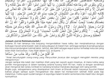 Khutbah Jumat: Bahaya Tamak Bagi Fisik, Iman, dan Syukur