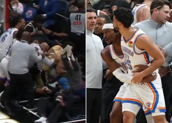 Thunder and Wizards clash in chaotic brawl with four players sent off