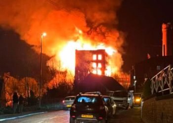 Staffordshire Inferno: Grade II Building Engulfed