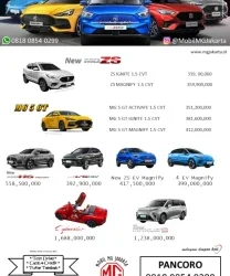 Daftar harga mobil MG terbaru 2026, dari Rp300 jutaan hingga tembus Rp1,7 miliar, ini rinciannya