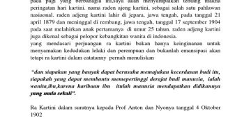 10 Contoh Amanat Pembina Upacara Hari Kartini 2026, Singkat dan Bermakna