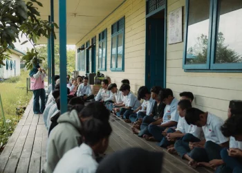 Naik Kelotok, Bantuan Pendidikan PLN Tiba di MTs Zainul Aziz Jelang Idulfitri