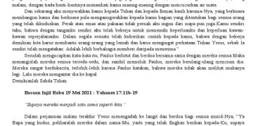 Renungan Katolik Harian, 6 Mei 2026: Buah Kehidupan Sejati