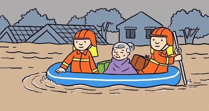 Banjir 1 Meter di Gadog Akibat Kali Cibalok Meluap Saat Hujan Lebat