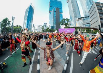 200 Penari Hiasi CFD Bundaran HI Menjelang Sabang Merauke 2026