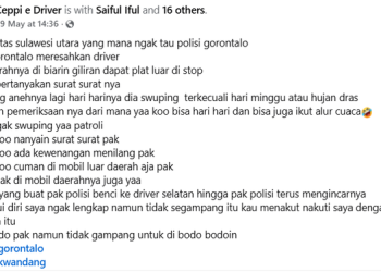 Kronologi Perdebatan Driver vs Polisi Gorontalo yang Viral di Facebook