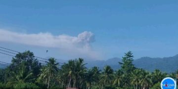 Dukono Meletus, Abu Setinggi 1,3 Km Mengudara