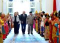 Presiden Prabowo enggelar jamuan santap siang kenegaraan sebagai bagian dari rangkaian kunjungan kenegaraan Presiden Republik Federal Jerman Frank-Walter Steinmeier beserta Ibu Elke Büdenbender di Istana Negara, Jakarta, pada Senin, 15 Juni 2026.