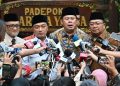 Wakil Ketua DPR RI Cucun Ahmad Syamsurijal memberikan keterangan pers  di Hambalang, Kabupaten Bogor, Jawa Barat, pada Rabu, 17 Juni 2026.
