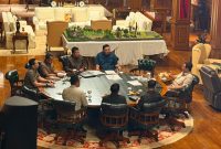 Presiden Prabowo Subianto menerima laporan perkembangan Program Mandatori B50 atau biodiesel 50 persen serta kesiapan infrastruktur menuju penerapan mandatori bioetanol di Hambalang, Kabupaten Bogor, Jawa Barat, pada Minggu sore, 9 Agustus 2026.